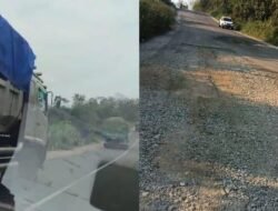 Muncul Puluhan Titik Kerusakan Jalan, Matnur Nyaris Celaka Tumpahan Batu Bara